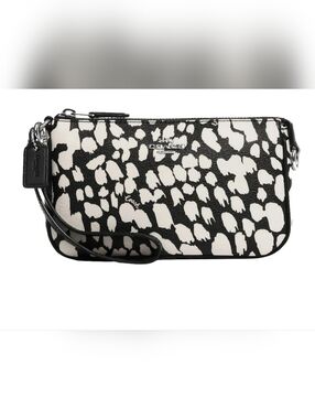 Coach Black & White Animal Print Wristlet
